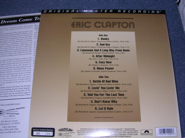 画像: ERIC CLAPTON - ERIC CLAPTON  / 1995 US ORIGINAL HALF-SPEED MASTER  LP 