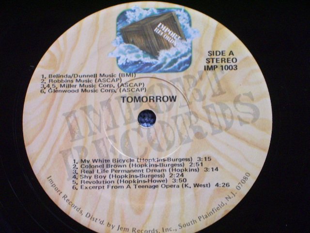 画像: TOMORROW - TOMORROW  / 1975 US REISSUE LP 