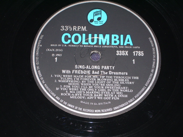 画像: FREDDIE AND THE DREAMERS - SING-ALONG PARTY  / 1965 UK 1st Press LP Matrix Number1/1N