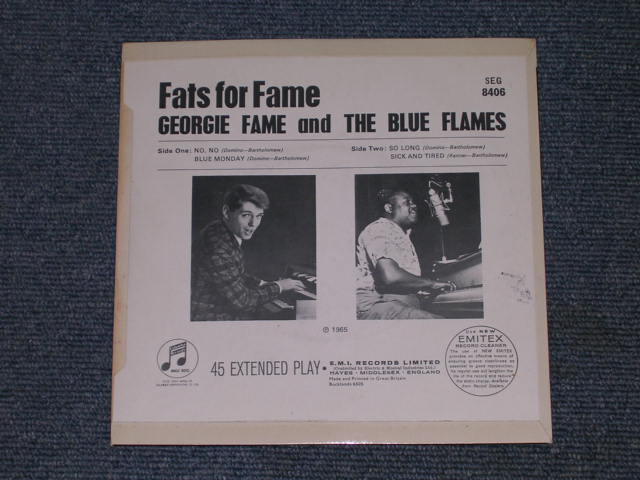 画像: GEORGIE FAME - FATS FOR FAME / 1965 UK ORIGINAL 45rpm 7" EP 