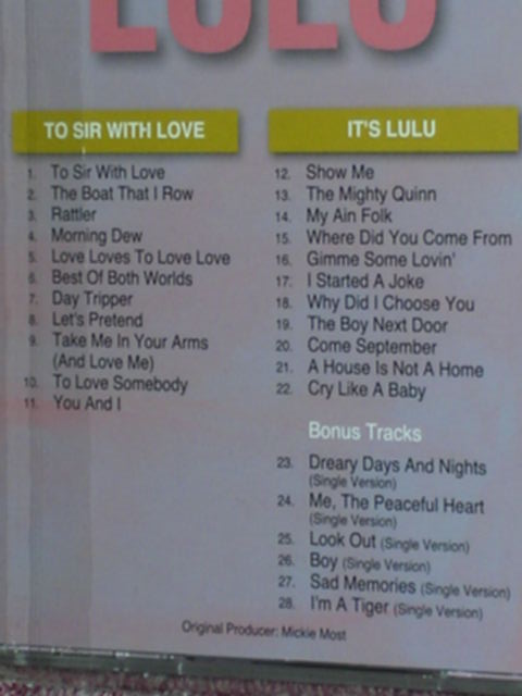 画像: LULU -  TO SIR WITH LOVE/IT'S LULU (2in1) / US NEW CD