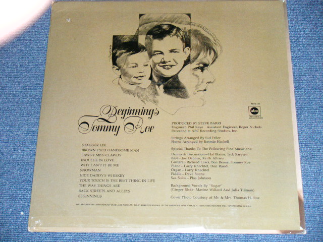 画像: TOMMY ROE - BEGINNINGS  / 1971 US ORIGINAL Brand New SEALED LP 