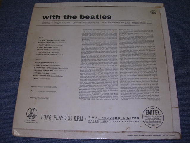 画像: THE BEATLES - WITH THE BEATLES ( MATRIX NUMBER  5N & 5N : "GOTTA HOLD" Regular Credit on BACK COVER  ) / UK YELLOW PARLOPHONE ORIGINAL MONO LP