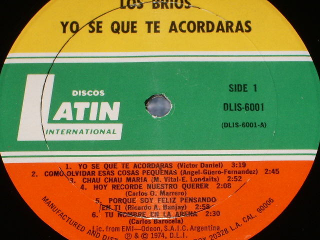 画像: LOS BRIOS - YO S3E QUE TE ACORDARADS / 1974  ARGENTINA  ORIGINAL LP 