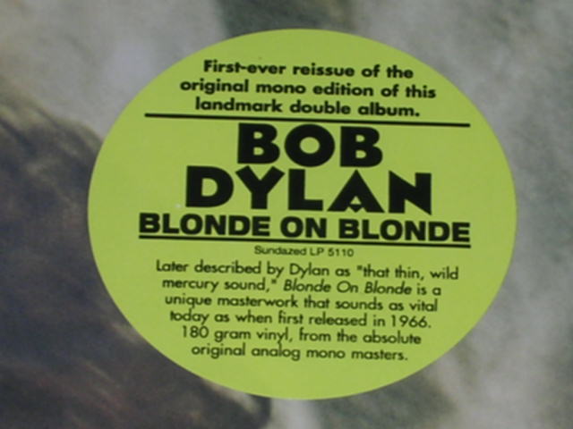 画像: BOB DYLAN -   BLONDE ON BLONDE / US REISSUE LIMITED "180 Gram" "BRAND NEW SEALED" 2-LP