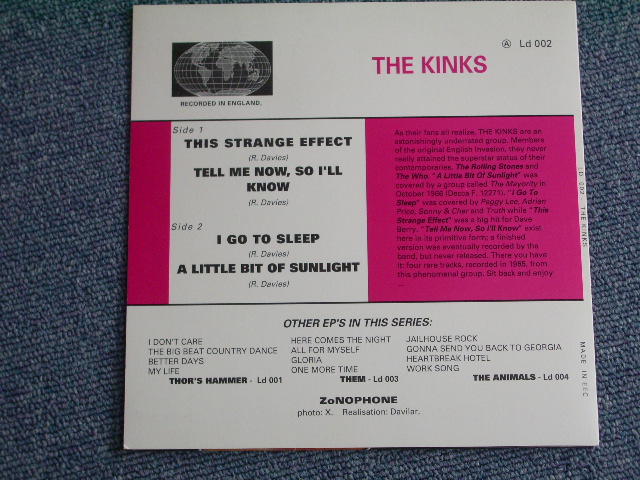 画像: KINKS - A STRANGE EFFECT  /　1977  EU REISSUE NEW 7"EP  + PICTURE SLEEVE 