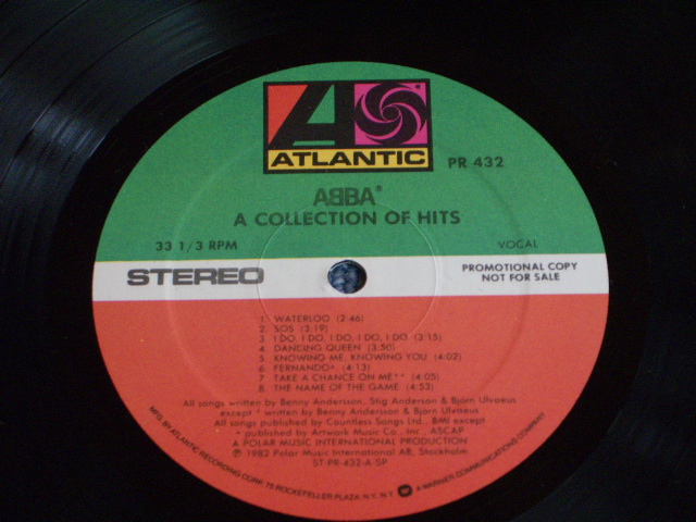 画像: ABBA - A COLLECTION OF HITS / 1982 PROMO ONLY  US ORIGINAL LP 