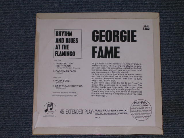 画像: GEORGIE FAME - RHYTHM & BLUES AT THE FLAMINGO / 1964 UK ORIGINAL 45rpm 7" EP 
