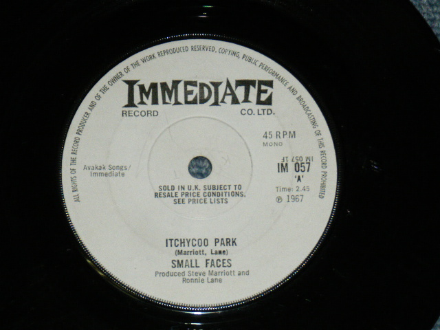 画像1: SMALL FACES - ITCHYCOO PARK / 1967 UK ORIGINAL 7" Single 