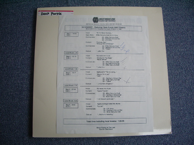 画像1: DEEP PURPLE - IN CONCERT  BBC CLASSICS ( RADIO SHOW ) / 1990  LP