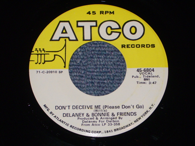 画像: DELANEY & BONNIE & FRIENDS - NEVER ENDING SONG OF LOVE  /   1971 US ORIGINAL 7"SINGLE  