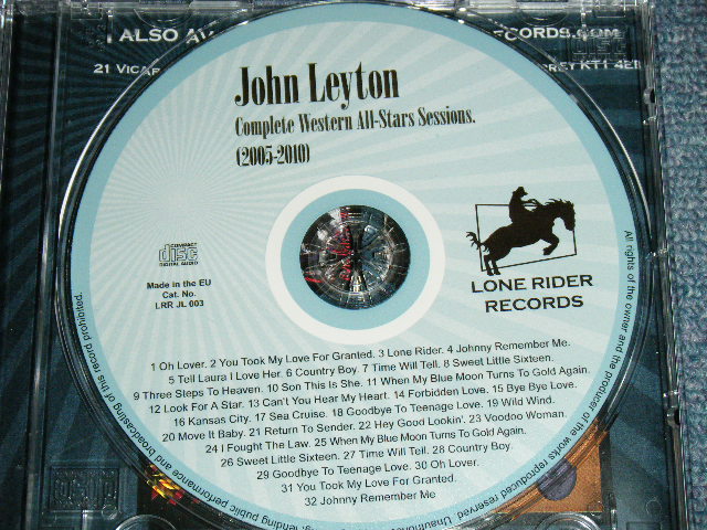画像: JOHN LEYTON - COMPLETE WESTERN ALL-STARS SESSIONS  2005-2010  / 2010 UK  ORIGINAL BRAND NEW  CD