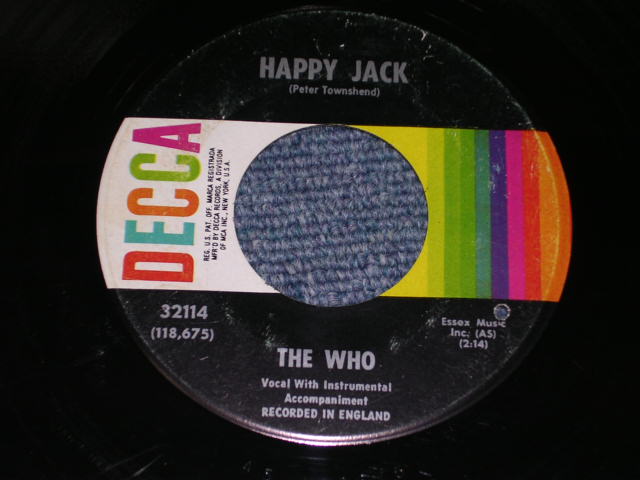 画像: THE WHO - HAPPY JACK / 1967 US ORIGINAL 7"SINGLE With PICTURE SLEEVE