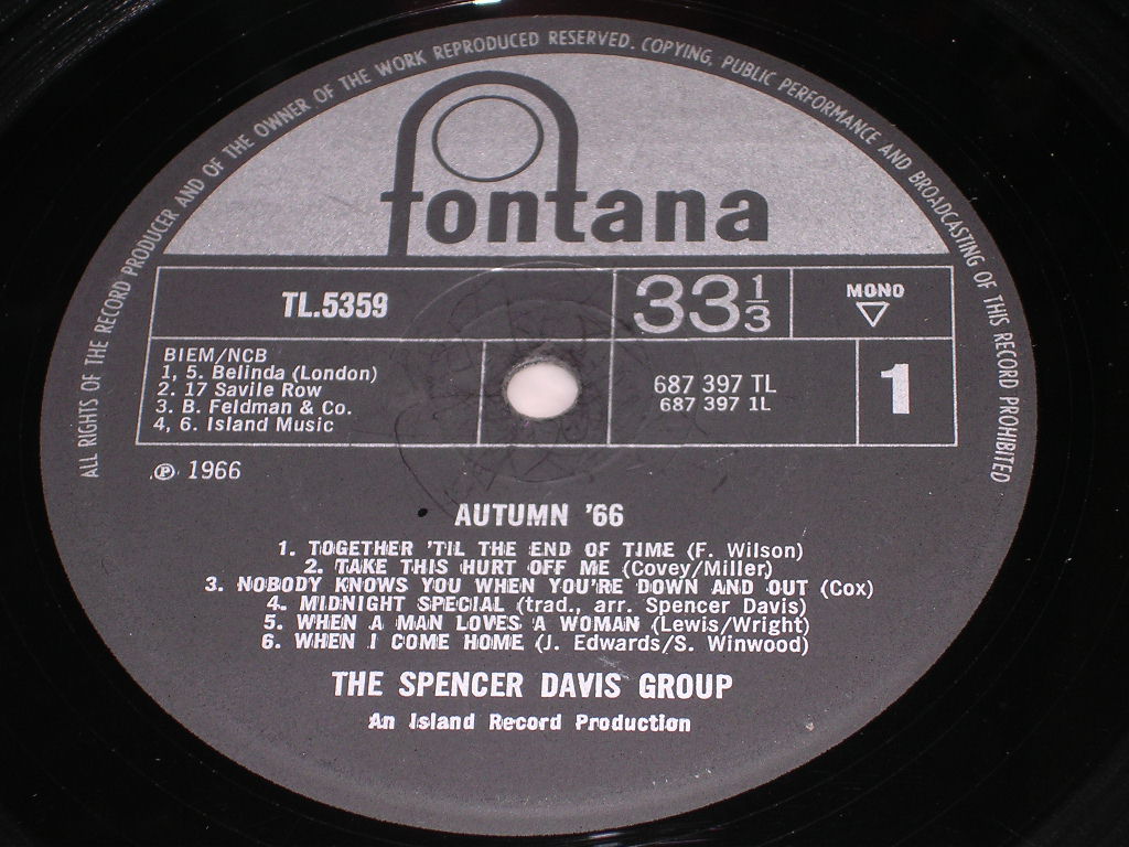 画像: SPENCER DAVIS GROUP - AUTUMN '66  /  1966 UK ORIGINAL MONO LP 