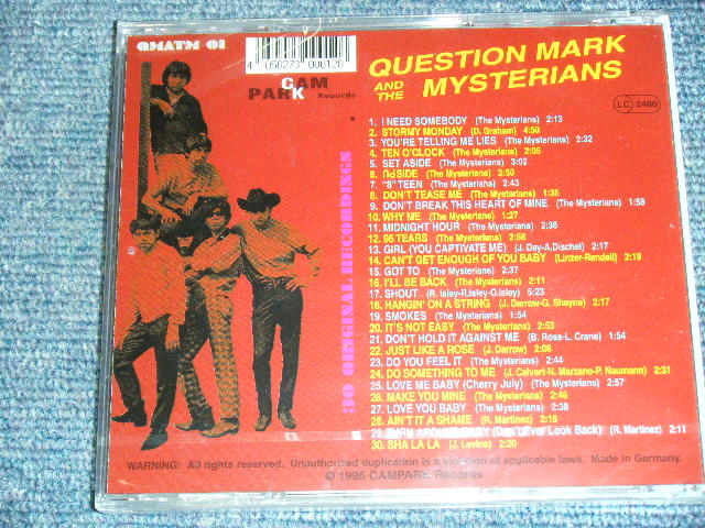 画像: QUESTION MARK & THE MYSTERIANS - 96 TEARS : 30 ORIGINAL RECORDINGS / 1995  GERMANY Brand New SEALED   CD