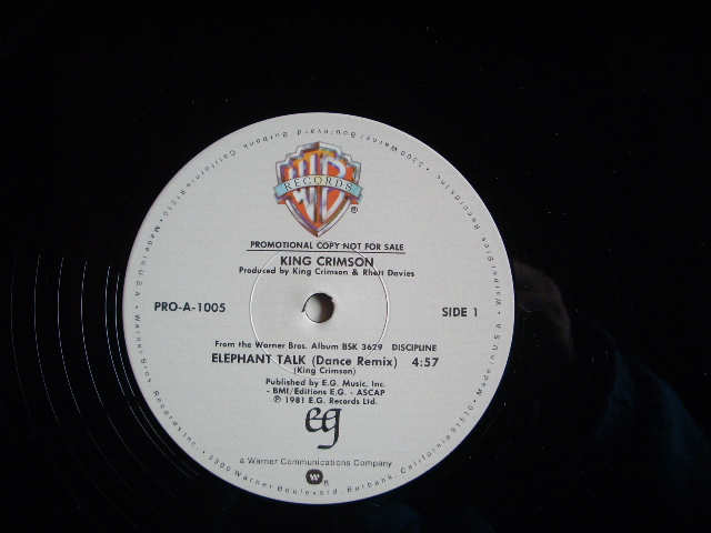 画像: KING CRIMSON - ELEPHANT TALK / 1981 US ORIGINAL PROMO ONLY 12" 