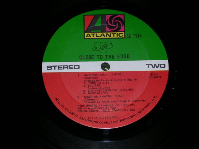 画像: YES - CLOSE TO THE EDGE  / 1972 US ORIGINAL "1841 Credit"LABEL LP 