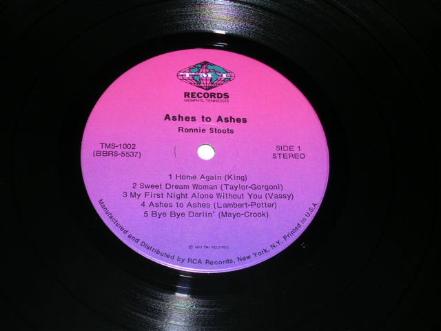 画像: RONNIE STOOTS - ASHES TO ASHES  / 1970s  US ORIGINAL PROMO LP 
