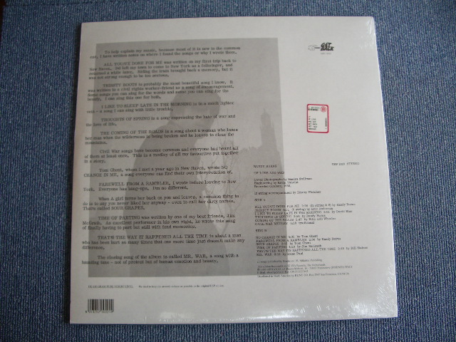 画像: RANDY BURNS - OF LOVE AND WAR  / 1998 ITALY 180 glam HEAVY WEIGHT REISSUE SEALED LP