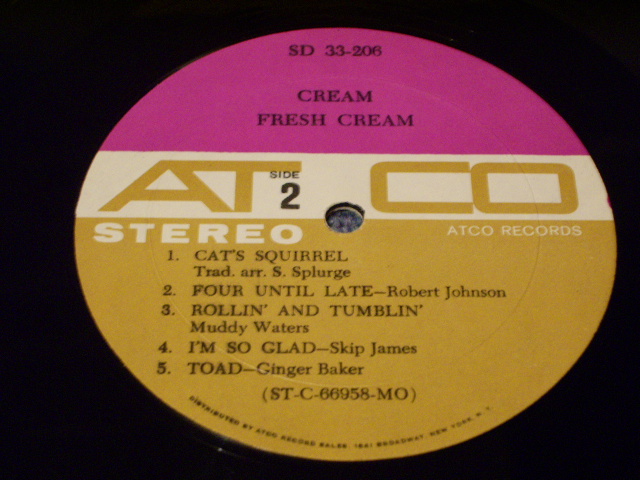 画像: CREAM - FRESH CREAM (Matrix #  A) ST-C-66957-AA RE LW △10305   B) ST-C-66958-AA  △10305-x  )  (MINT-/MINT- With SHRINK WRAP ) / 1967 US AMERICA ORIGINAL 1st Press "PURPLE & BROWN" label STEREO Used LP 