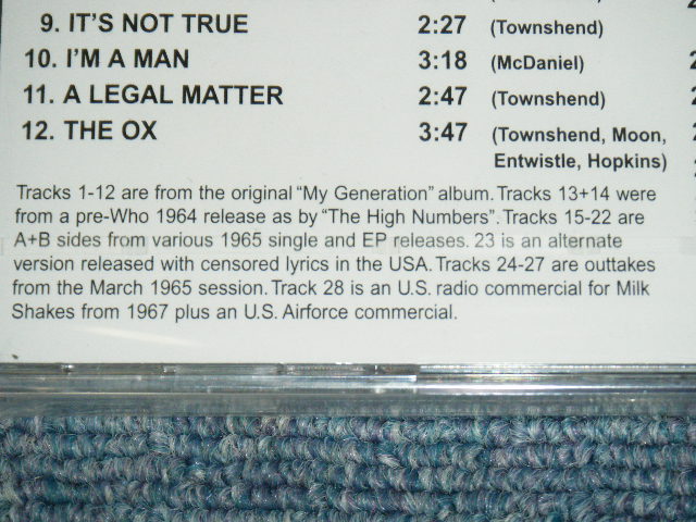 画像: THE WHO - MY GENERATION ( ORIGINAL ALBUM + RARE BONUS TRACKS )  / BRAND NEW SEALED CD 