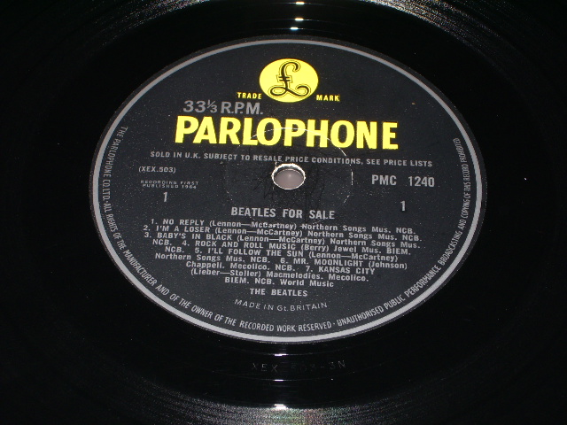 画像: The BEATLES - BEATLES FOR SALE (Matrix #A)XEX 503-4N  1 AH B)XEX 504-3N  3 AH)  (Ex+++/Ex++ Looks:Ex++) / 1965 UK ENGLAND ORIGINAL "YELLOW PARLOPHONE" "MONO" Used LP