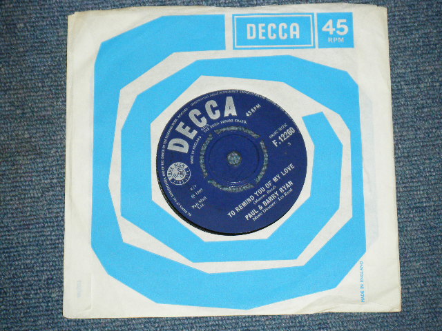 画像: PAUL & BARRY RYAN - DON'T BRING ME YOUR HEARTACHES / 1965 UK ORIGINAL 7"Single 