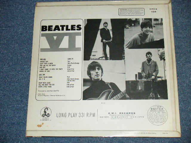 画像: THE BEATLES - BEATLES VI (MATRIX # A) YEEX 112-A15 1 R B) YEEX 114-A15 1 R)  (Ex++/MINT- Looks:Ex++) / 1966 UK EXPORT  Yellow Parlophone STEREO LP