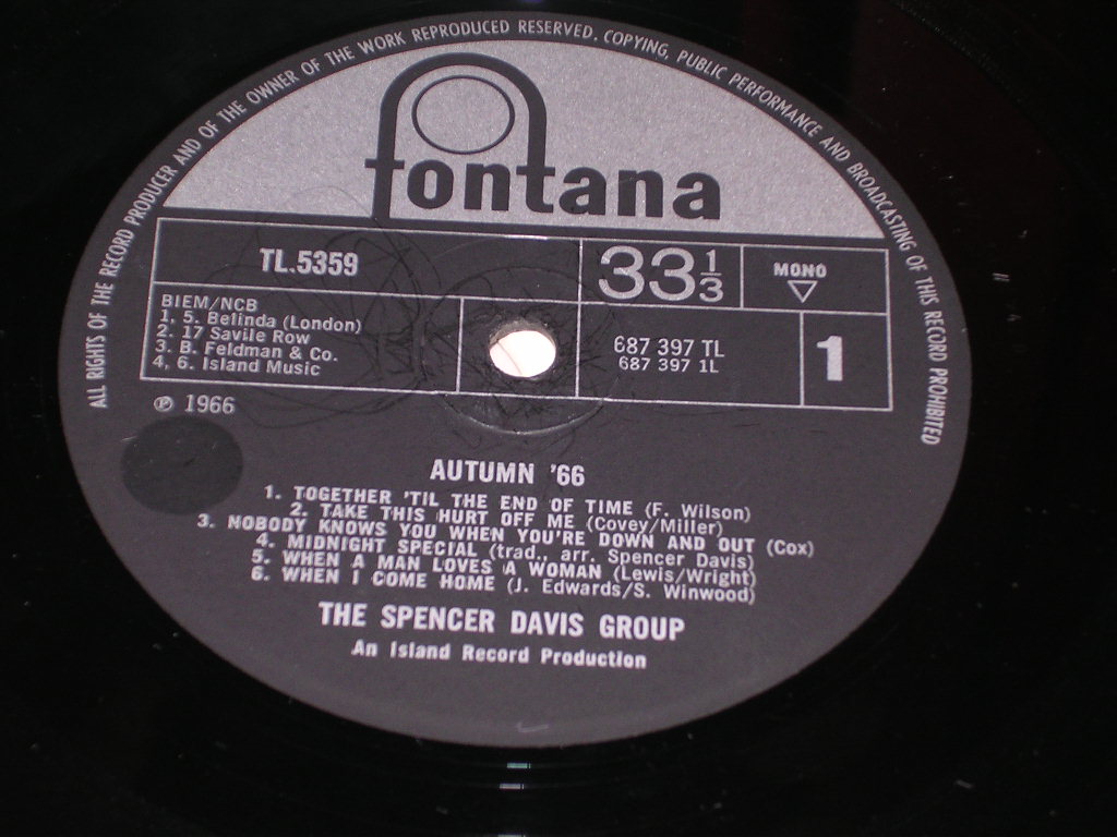 画像: SPENCER DAVIS GROUP - AUTUMN '66  /  1966 UK ORIGINAL MONO LP 