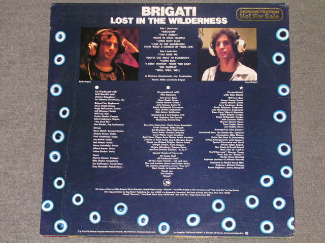 画像: BRIGATI  - LOST IN THE WILDERNESS / 1976 US ORIGINAL WHITE LABEL PROMO LP