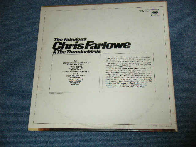 画像: CHRIS FARLOWE - THE FABULOUS CHRIS FARLOWE / 1966 US ORIGINAL WHITE LABEL PROMO Mono LP