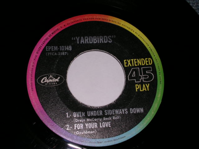 画像: THE YARDBIRDS - OVER UNDER SIDEWAYS DOWN / 1960s  MEXICO ORIGINAL  7"EP  With PICTURE SLEEVE 