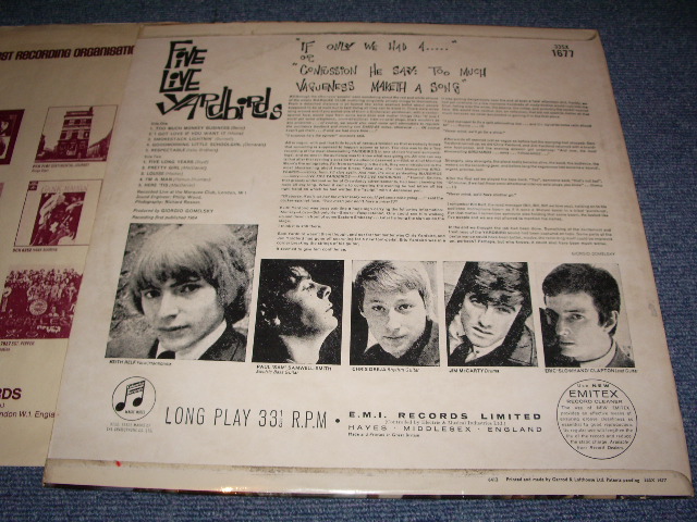 画像: YARDBIRDS,THE  - FIVE LIVE YARDBIRDS/ 1969  UK 2nd  "WHITE COLUMBIA $ SILVER PRINT" MONO  LP 