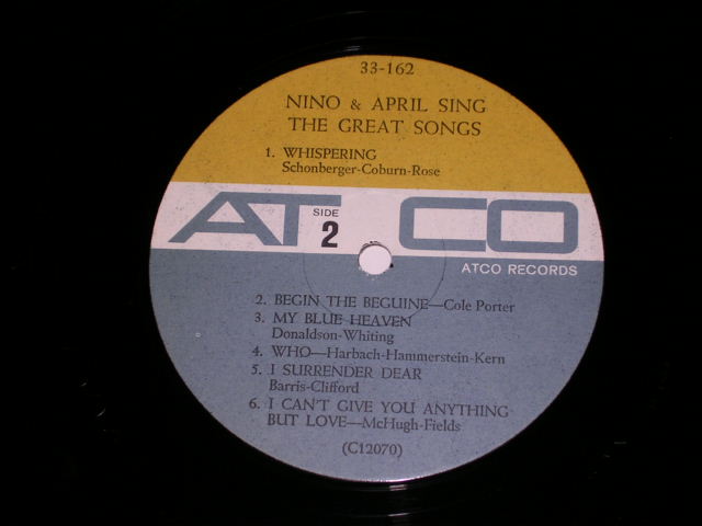 画像: NINO TEMPO & APRIL STEVENS - SING THE GREAT SONGS / 1964  US ORIGINAL MONO  LP 