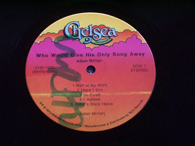 画像: ADAM MILLER - WHO WOULD GIVE HIS ONLY SONG  / 1972 US ORIGINAL PROMO LP 