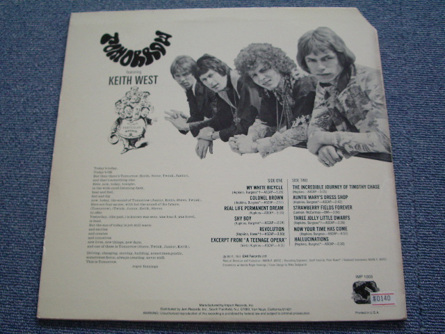 画像: TOMORROW - TOMORROW  / 1975 US REISSUE LP 