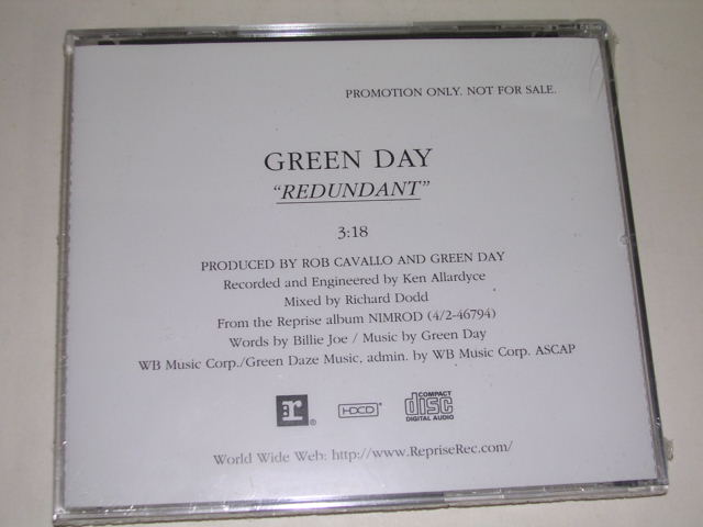 画像: GREEN DAY - REDDUNDANT / 1997 US PROMO ONLY SEALED  CD SINGLE 