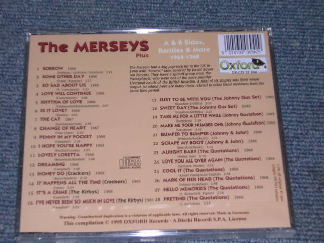 画像: THE MERSEYS  - A & B SIDES, RARITIES & MORE 1964-68  / 1995 GERMANY SEALED CD