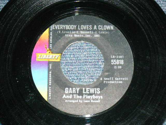 画像: GARY LEWIS & THE PLAYBOYS - EVERYBODY LOVES A CLOWN ( Ex+/Ex+++ ) /1965  US ORIGINAL 7"SINGLE + PICTURE SLEEVE 