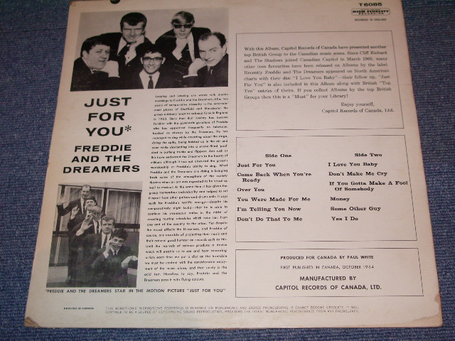画像: FREDDIE And The DREAMERS - JUST FOR YOU  / 1965 CANADA ORIGINALMONO LP  