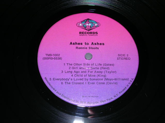 画像: RONNIE STOOTS - ASHES TO ASHES  / 1970s  US ORIGINAL PROMO LP 