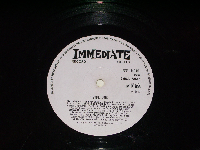 画像: SMALL FACES - SMALL FACES / 1967 UK ORIGINAL MONO LILAC Label LP 