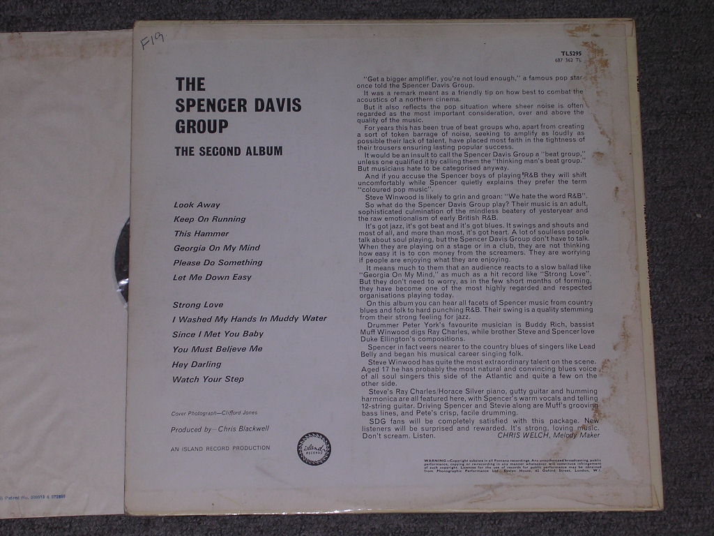 画像: SPENCER DAVIS GROUP - THE SECOND ALBUM  (Ex++/Ex) /  1966 UK ENGLAND ORIGINAL MONO Used LP 