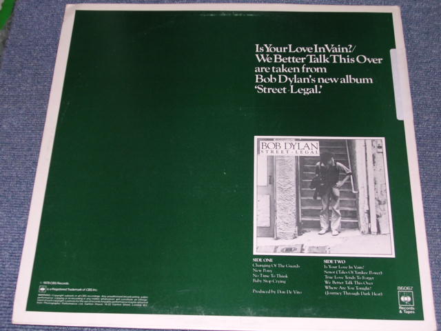 画像: BOB DYLAN - IS YOUR LOVE IN VAIN?  / 1978 UK Limited  12" Single