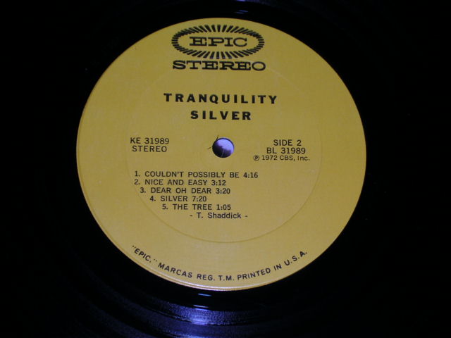 画像: TRANQILLITY - SILVER  / 1972 US ORIGINAL LP 