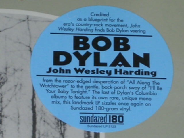 画像: BOB DYLAN - JOHN WESLEY HARDING / US REISSUE LIMITED "180 Gram" "BRAND NEW SEALED" LP