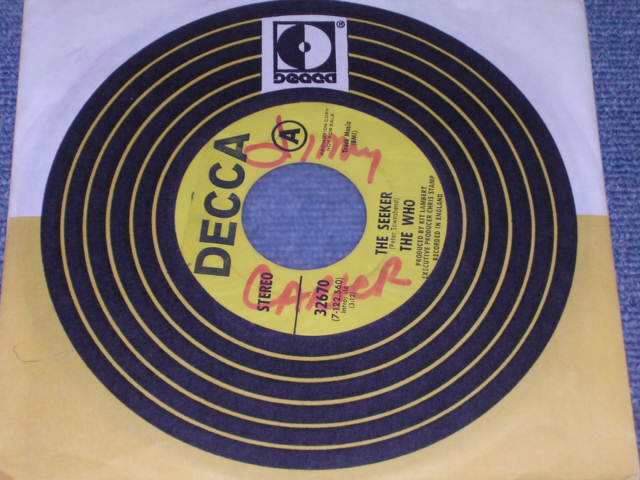 画像1: THE WHO - THE SEEKER / 1970 US ORIGINAL YELLOW LABEL PROMO  7"SINGLE