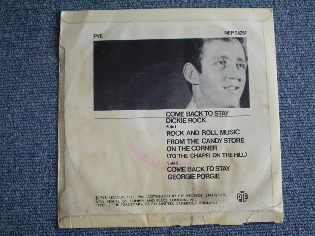 画像: DICKIE ROCK - COME BACK TO STAY  /　1966  UK ORIGINAL 7"SINGLEP + PICTURE SLEEVE 