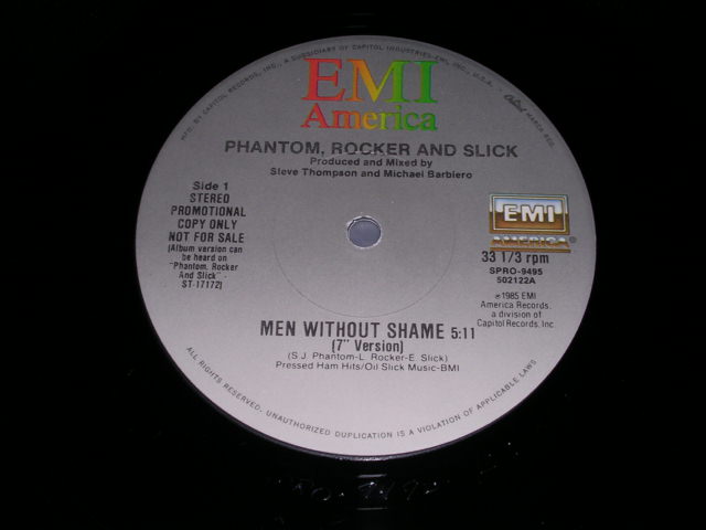 画像: PHANTOM, ROCKER & SLICK ( STRAY CATS ) - MEN WITHOUT SHAME / 1984 US PROMO ONLY 12" Single 
