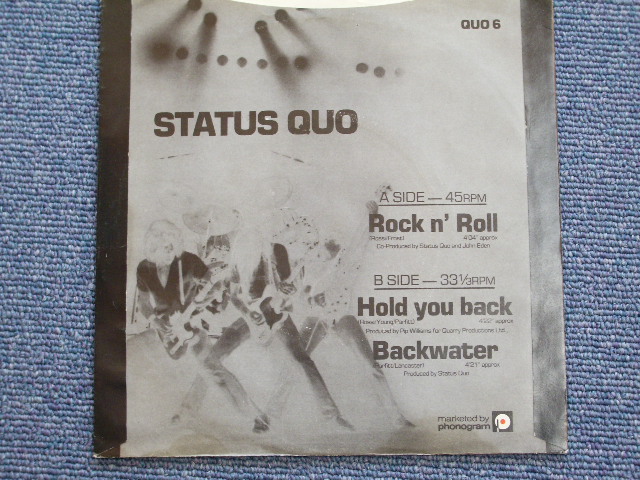 画像: STATUS QUO - ROCK N' ROLL  / 1980 FRENCH ORIGINAL 7"SINGLE With PS 